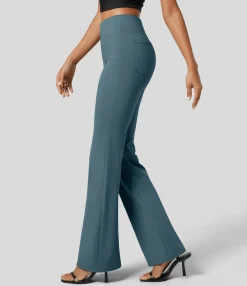High-Waisted Pants|Halara Flex™ Pant<HALARA Flex™ High Waisted Back Side Pocket Slight Flare Work Pants