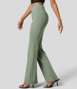 High-Waisted Pants|Halara Flex™ Pant<HALARA Flex™ High Waisted Back Side Pocket Slight Flare Work Pants