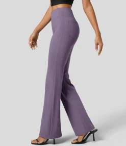 High-Waisted Pants|Halara Flex™ Pant<HALARA Flex™ High Waisted Back Side Pocket Slight Flare Work Pants