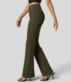 High-Waisted Pants|Halara Flex™ Pant<HALARA Flex™ High Waisted Back Side Pocket Slight Flare Work Pants