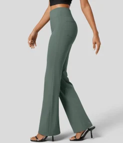 High-Waisted Pants|Halara Flex™ Pant<HALARA Flex™ High Waisted Back Side Pocket Slight Flare Work Pants