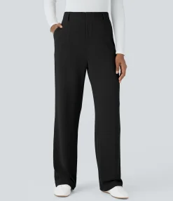 High-Waisted Pants|Work Pants<HALARA Flex™ High Waisted Pocket Waffle Work Pants