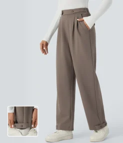 Pants|High-Waisted Pants<HALARA Flex™ High Waisted Pocket Straight Leg Adjustable Hem Work Pants