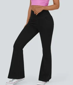 High Waisted Jeans|Skinny Jeans<HALARA Flex™ High Waisted Crossover Pocket Washed Casual Jeans