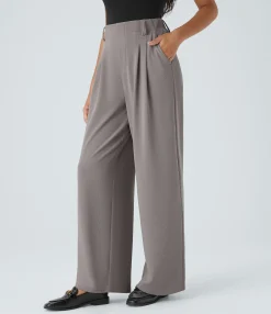 High-Waisted Pants|Halara Flex™ Pant<HALARA Flex™ High Waisted Pocket Wide Leg Waffle Work Pants