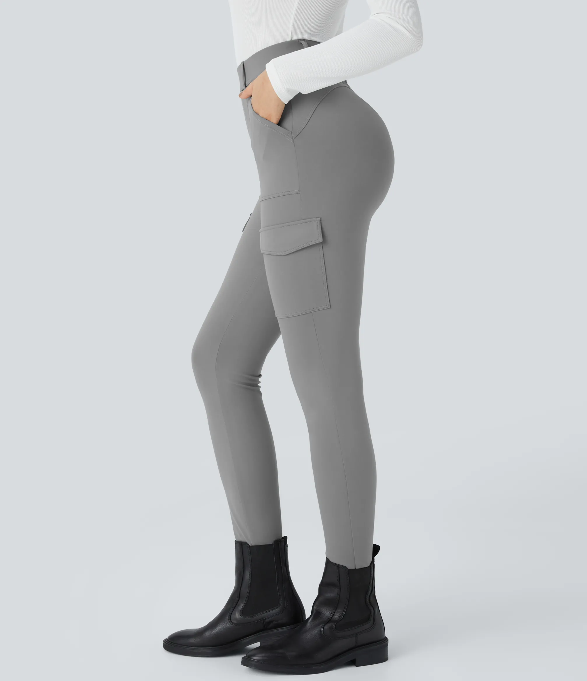 Cargo Pants|High-Waisted Pants<HALARA Flex™ High Waisted Pockets Skinny Cargo Work Pants