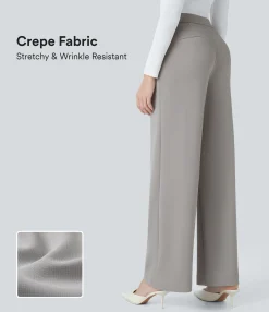 Halara Flex™ Pant|Straight-Leg Pants<HALARA Flex™ High Waisted Pocket Straight Leg Crepe Work Pants