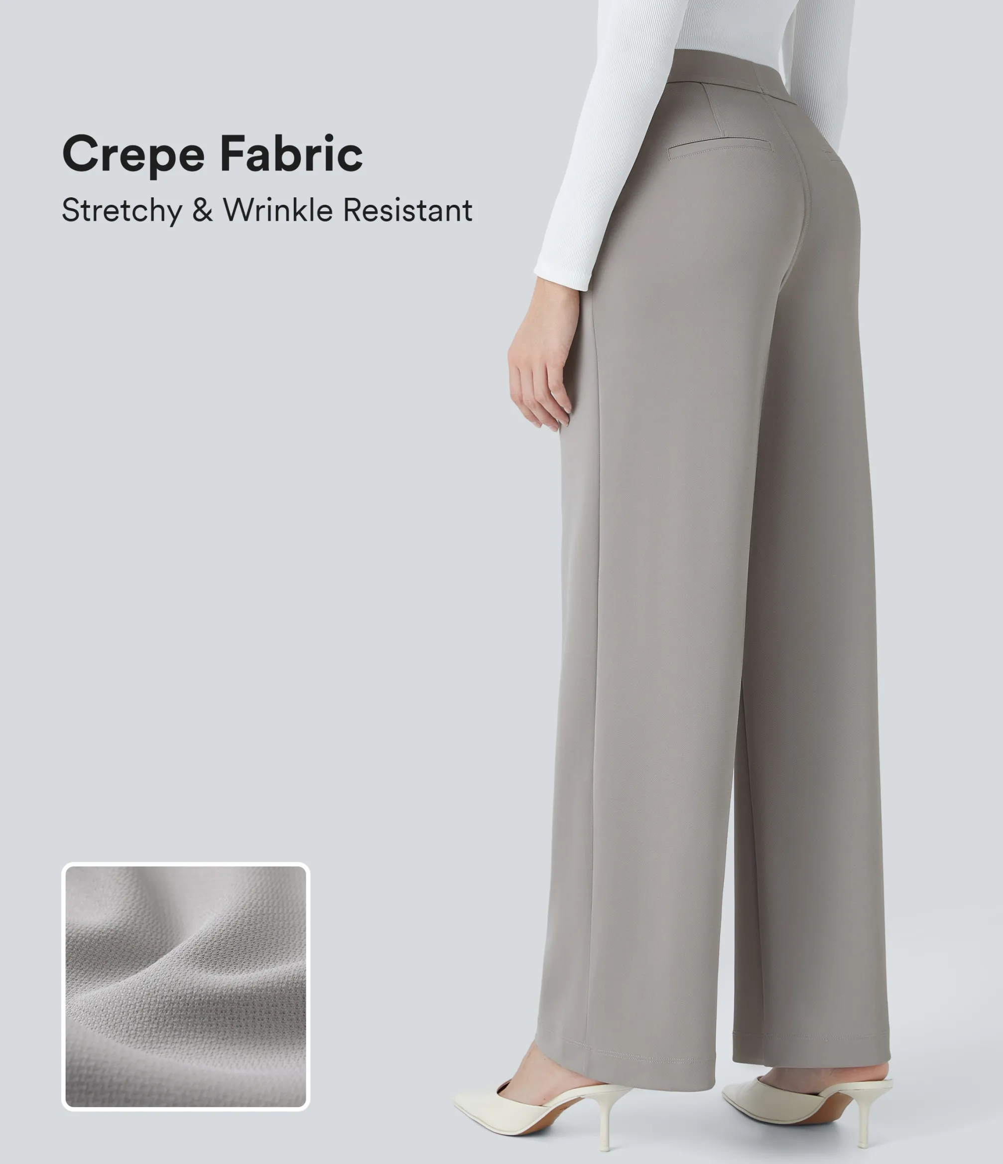 Halara Flex™ Pant|Straight-Leg Pants<HALARA Flex™ High Waisted Pocket Straight Leg Crepe Work Pants