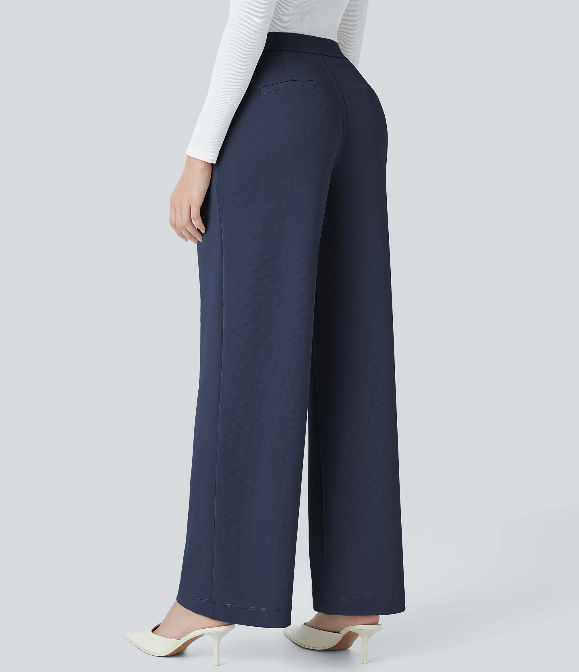 Halara Flex™ Pant|Straight-Leg Pants<HALARA Flex™ High Waisted Pocket Straight Leg Crepe Work Pants