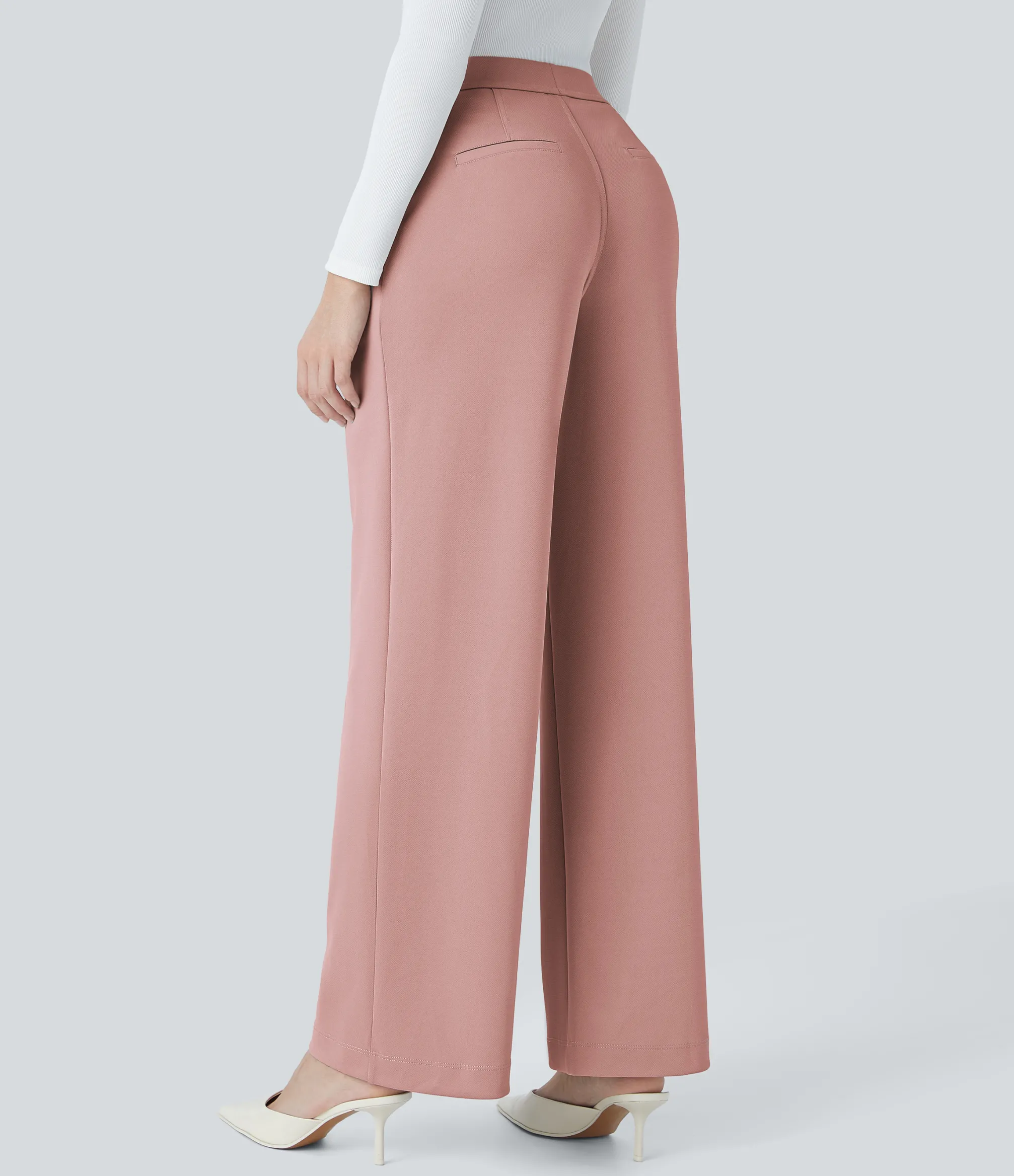 Halara Flex™ Pant|Straight-Leg Pants<HALARA Flex™ High Waisted Pocket Straight Leg Crepe Work Pants