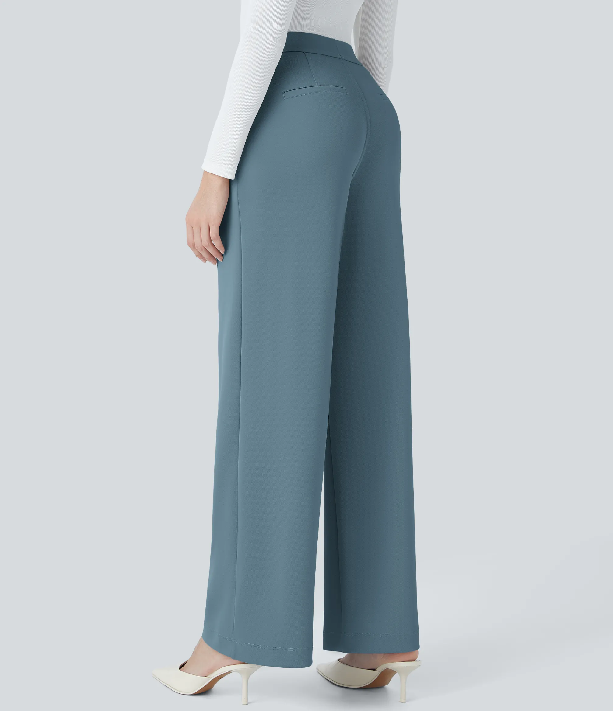 Halara Flex™ Pant|Straight-Leg Pants<HALARA Flex™ High Waisted Pocket Straight Leg Crepe Work Pants