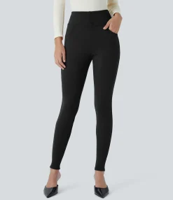 High-Waisted Pants|Pants<HALARA Flex™ High Waisted Decorative Pocket Skinny Work Pants