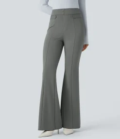High-Waisted Pants|Flare Pants<HALARA Flex™ High Waisted Decorative Work Flare Pants