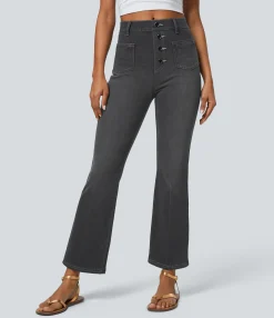 High Waisted Jeans|Jeans<HALARA Flex™ High Waisted Decorative Pocket Casual Bootcut Jeans