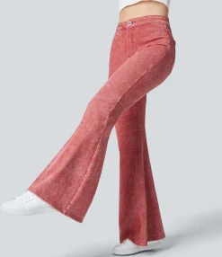High Waisted Jeans|Colored Jeans<HALARA Flex™ High Waisted Pocket Washed Colorful Casual Jeans