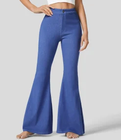High Waisted Jeans|Colored Jeans<HALARA Flex™ High Waisted Pocket Washed Colorful Casual Jeans