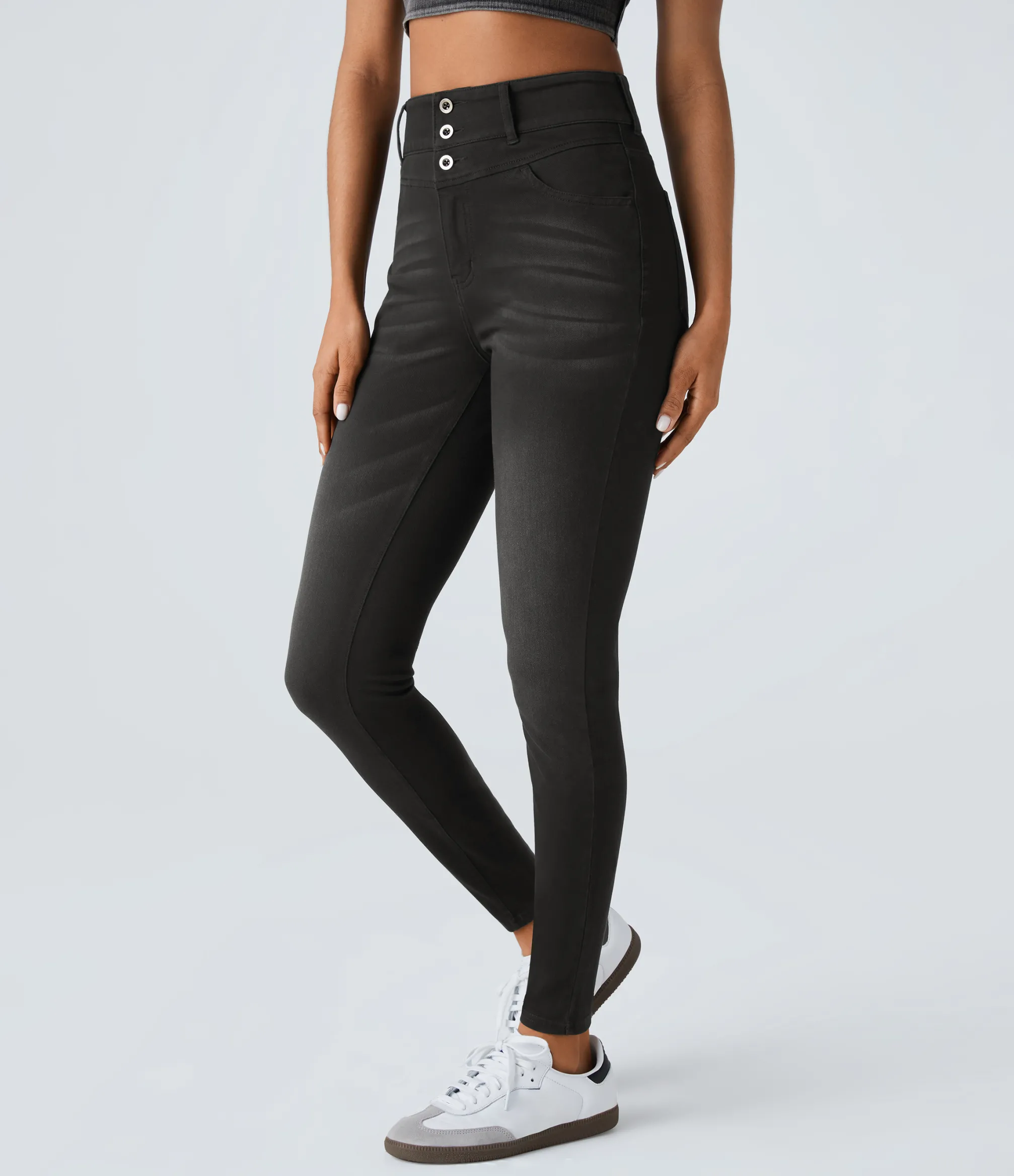 High Waisted Jeans|Skinny Jeans<HALARA Flex™ High Waisted Zipper Pockets Casual Skinny Jeans