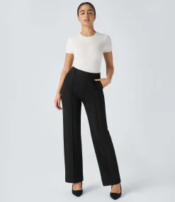 Pants|High-Waisted Pants<HALARA Flex™ High Waisted Zipper Pocket Straight Leg Work Pants