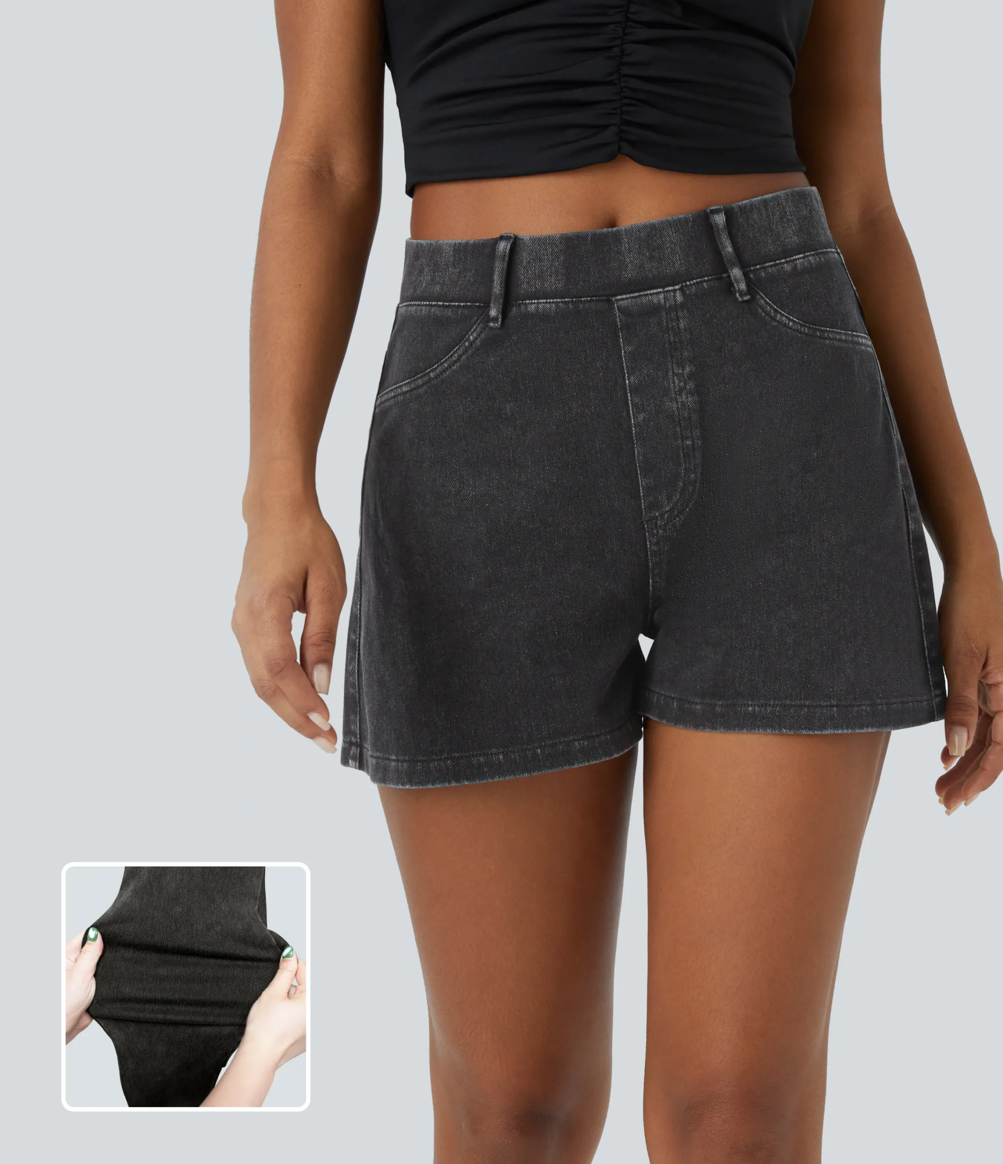 Denim Shorts|Denim Shorts<HALARA Flex™ High Waisted Pocket Denim Casual Shorts 2.5''