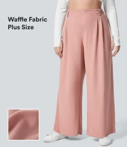 Halara Flex™ Pant|Plus Size<HALARA Flex™ High Waisted Pocket Wide Leg Waffle Work Plus Size Pants