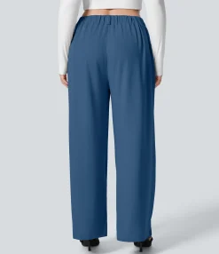 Halara Flex™ Pant|Plus Size<HALARA Flex™ High Waisted Pocket Wide Leg Waffle Work Plus Size Pants
