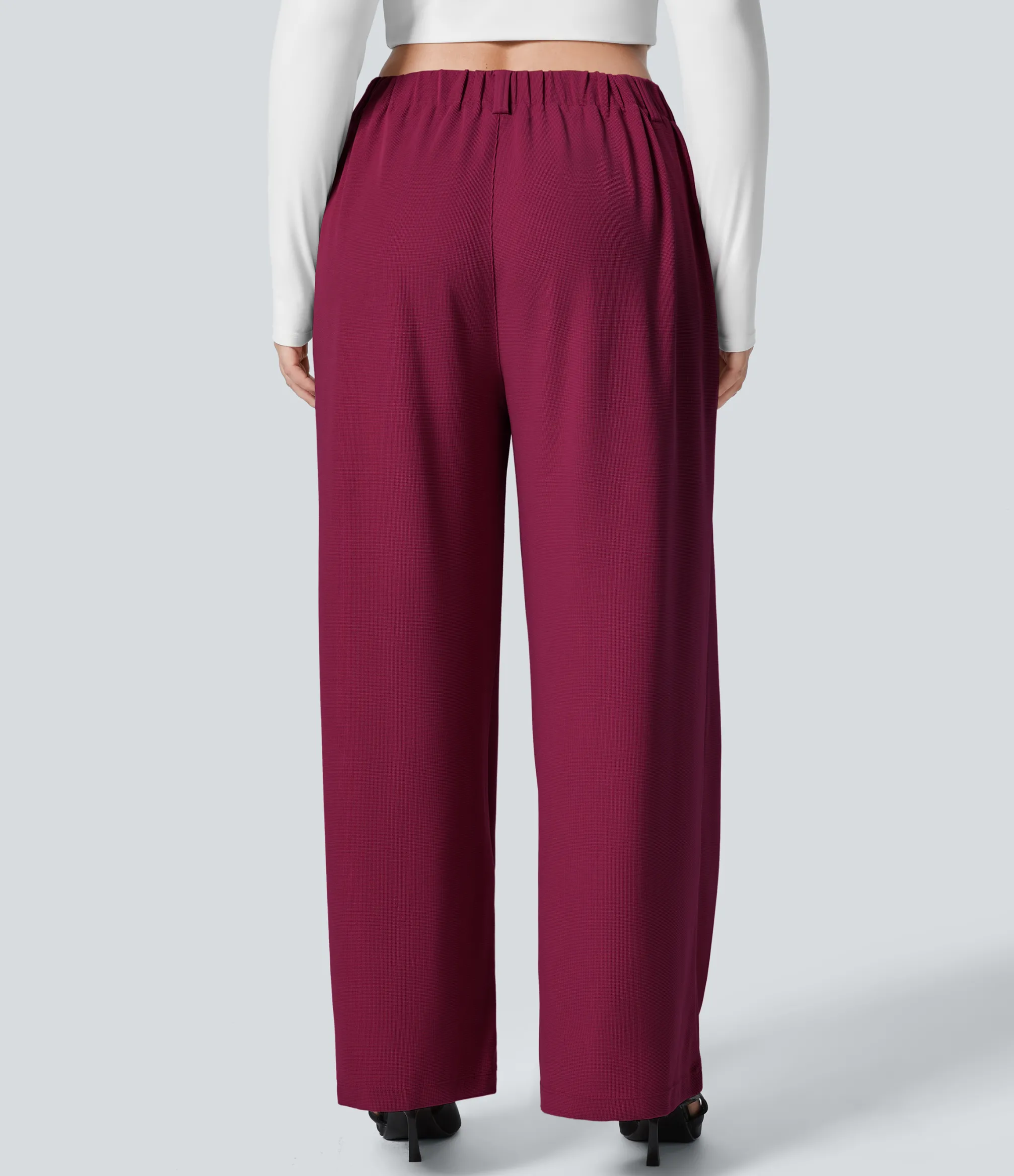 Halara Flex™ Pant|Plus Size<HALARA Flex™ High Waisted Pocket Wide Leg Waffle Work Plus Size Pants