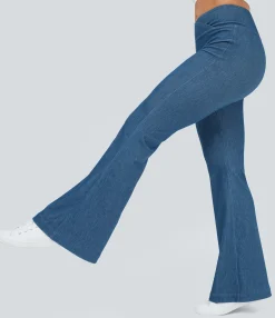 High Waisted Jeans|Flare & Bootcut Jeans<HALARA Flex™ High Waisted Crossover Casual Flare Jeans