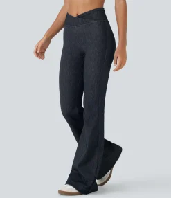 High Waisted Jeans|Flare & Bootcut Jeans<HALARA Flex™ High Waisted Crossover Casual Flare Jeans