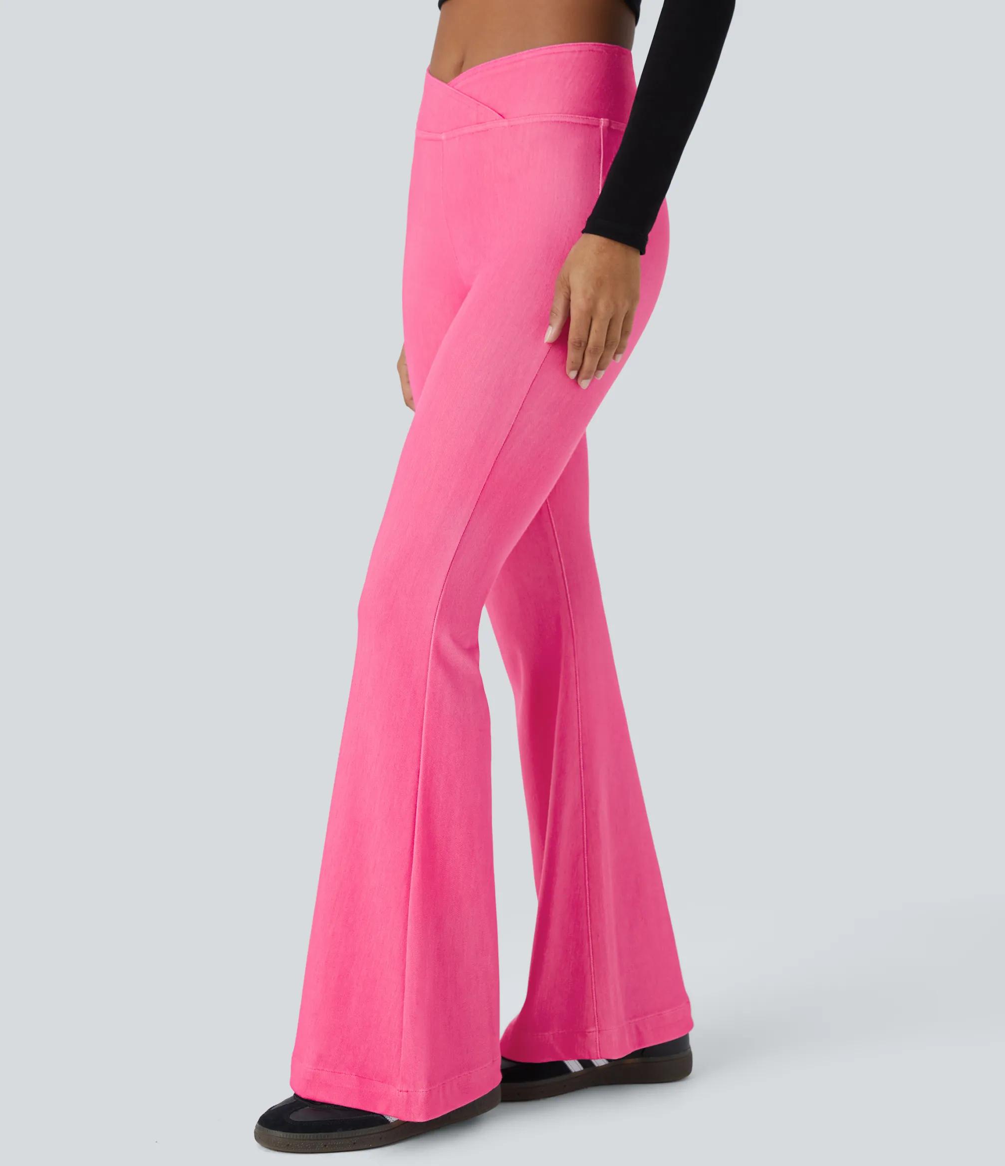 High Waisted Jeans|Flare & Bootcut Jeans<HALARA Flex™ High Waisted Crossover Casual Flare Jeans
