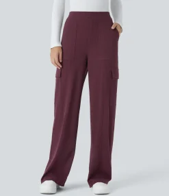 High-Waisted Pants|Pants<HALARA Flex™ High Waisted Pockets Straight Leg Waffle Work Pants