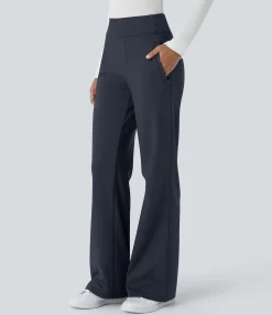 High-Waisted Pants|Flare Pants<HALARA Flex™ High Waisted Side Zipper Pocket Work Flare Pants