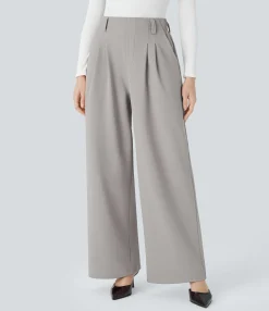 High-Waisted Pants|Halara Flex™ Pant<HALARA Flex™ High Waisted Pocket Herringbone Wide Leg Work Pants
