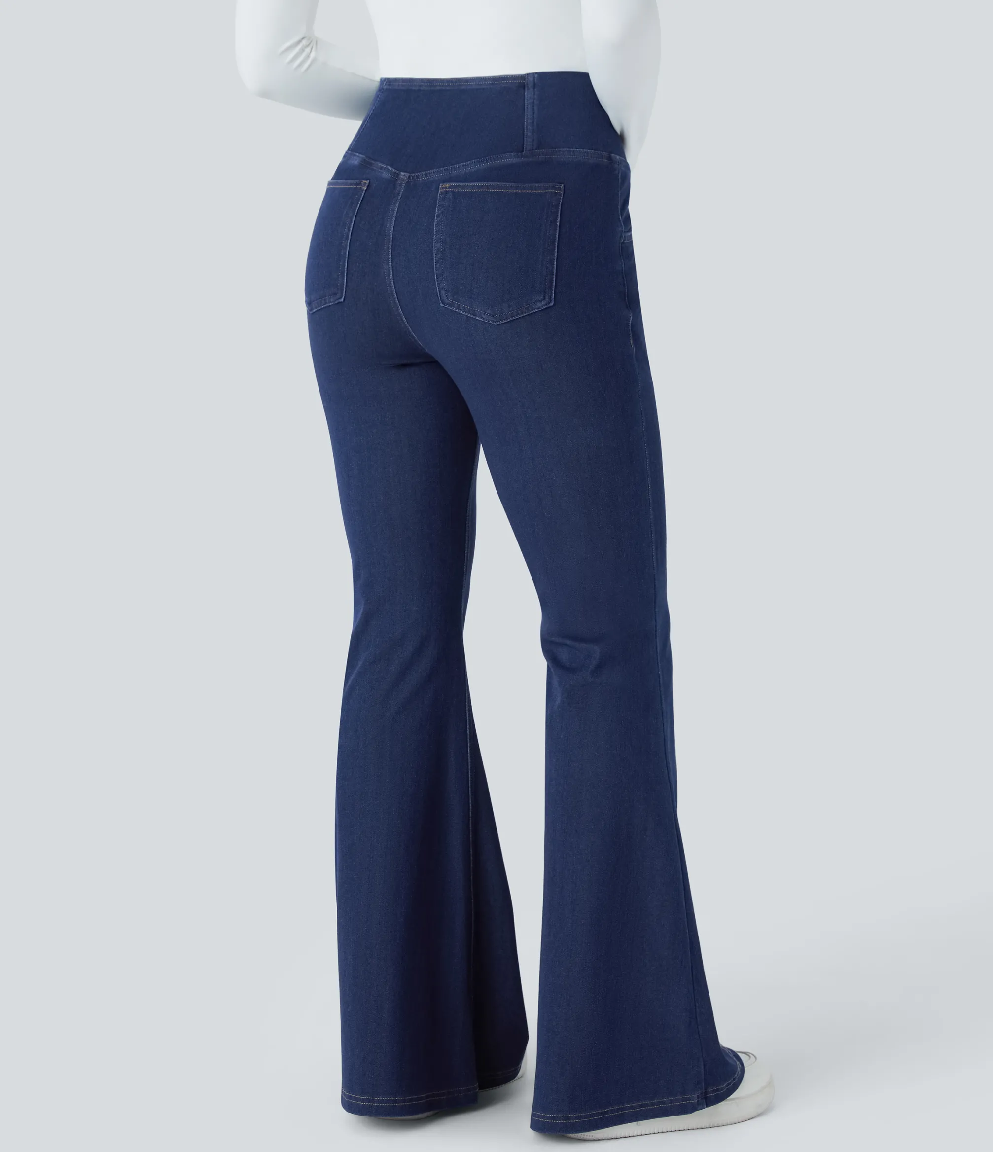High Waisted Jeans|Jeans<HALARA Flex™ High Waisted Crossover Pocket Cool Touch Washed Casual Jeans