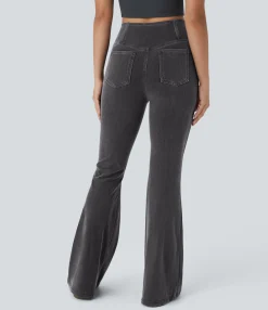 High Waisted Jeans|Jeans<HALARA Flex™ High Waisted Crossover Pocket Cool Touch Washed Casual Jeans