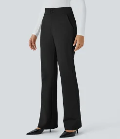 High-Waisted Pants|Work Pants<HALARA Flex™ High Waisted Zipper Pocket Slim Fit Work Pants