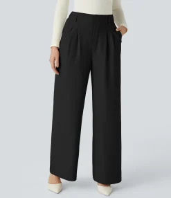 High-Waisted Pants|Halara Flex™ Pant<HALARA Flex™ High Waisted Pocket Wide Leg Twill Work Pants