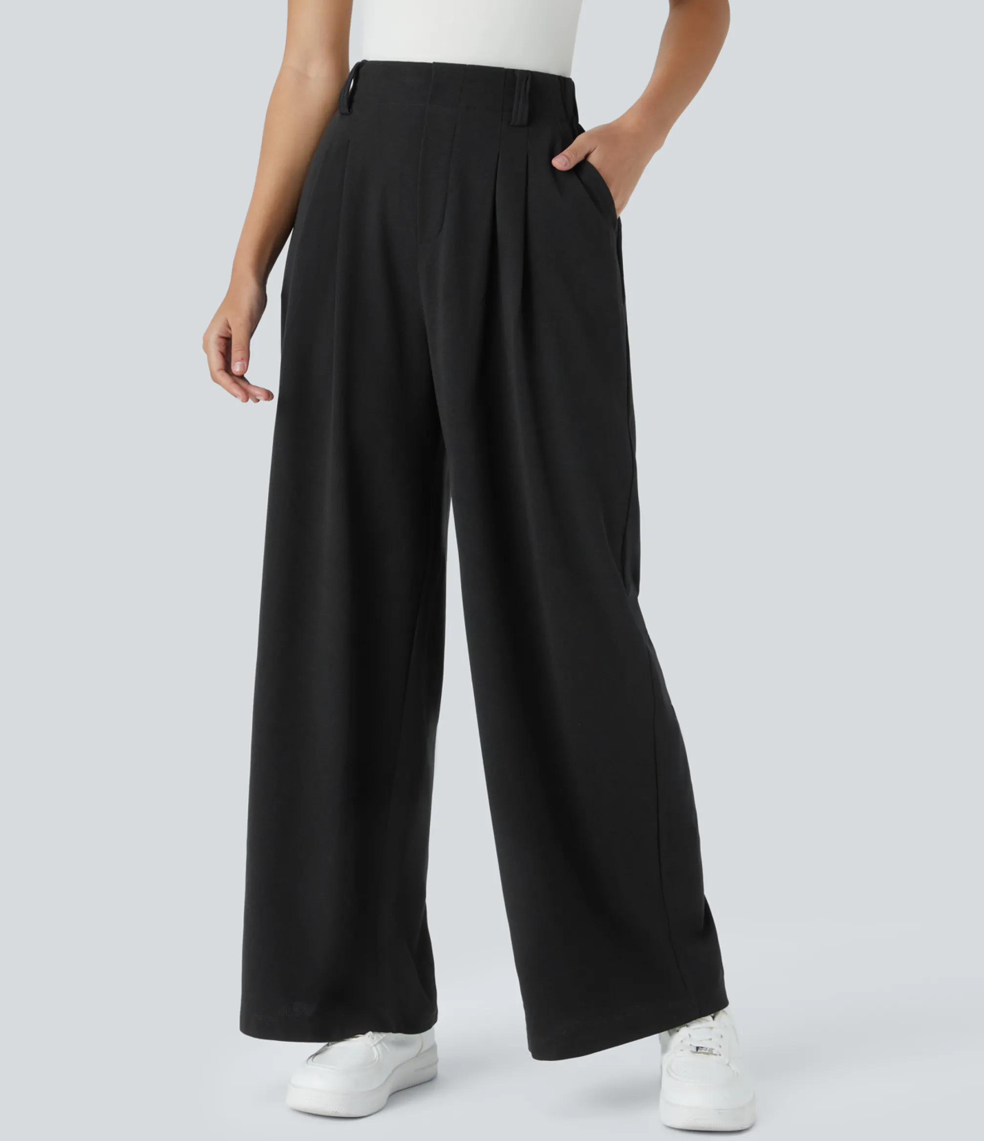 High-Waisted Pants|Halara Flex™ Pant<HALARA Flex™ High Waisted Pocket Wide Leg Waffle Work Pants