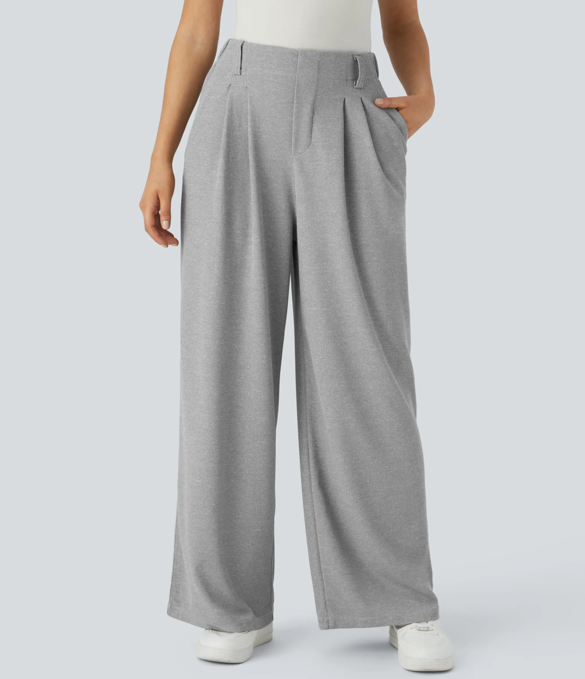 High-Waisted Pants|Halara Flex™ Pant<HALARA Flex™ High Waisted Pocket Wide Leg Waffle Work Pants