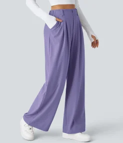 High-Waisted Pants|Halara Flex™ Pant<HALARA Flex™ High Waisted Pocket Wide Leg Waffle Work Pants
