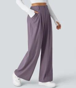 High-Waisted Pants|Halara Flex™ Pant<HALARA Flex™ High Waisted Pocket Wide Leg Waffle Work Pants