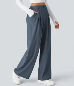 High-Waisted Pants|Halara Flex™ Pant<HALARA Flex™ High Waisted Pocket Wide Leg Waffle Work Pants