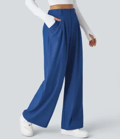 High-Waisted Pants|Halara Flex™ Pant<HALARA Flex™ High Waisted Pocket Wide Leg Waffle Work Pants
