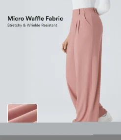 Pants|High-Waisted Pants<HALARA Flex™ High Waisted Pocket Wide Leg Micro Waffle Work Pants