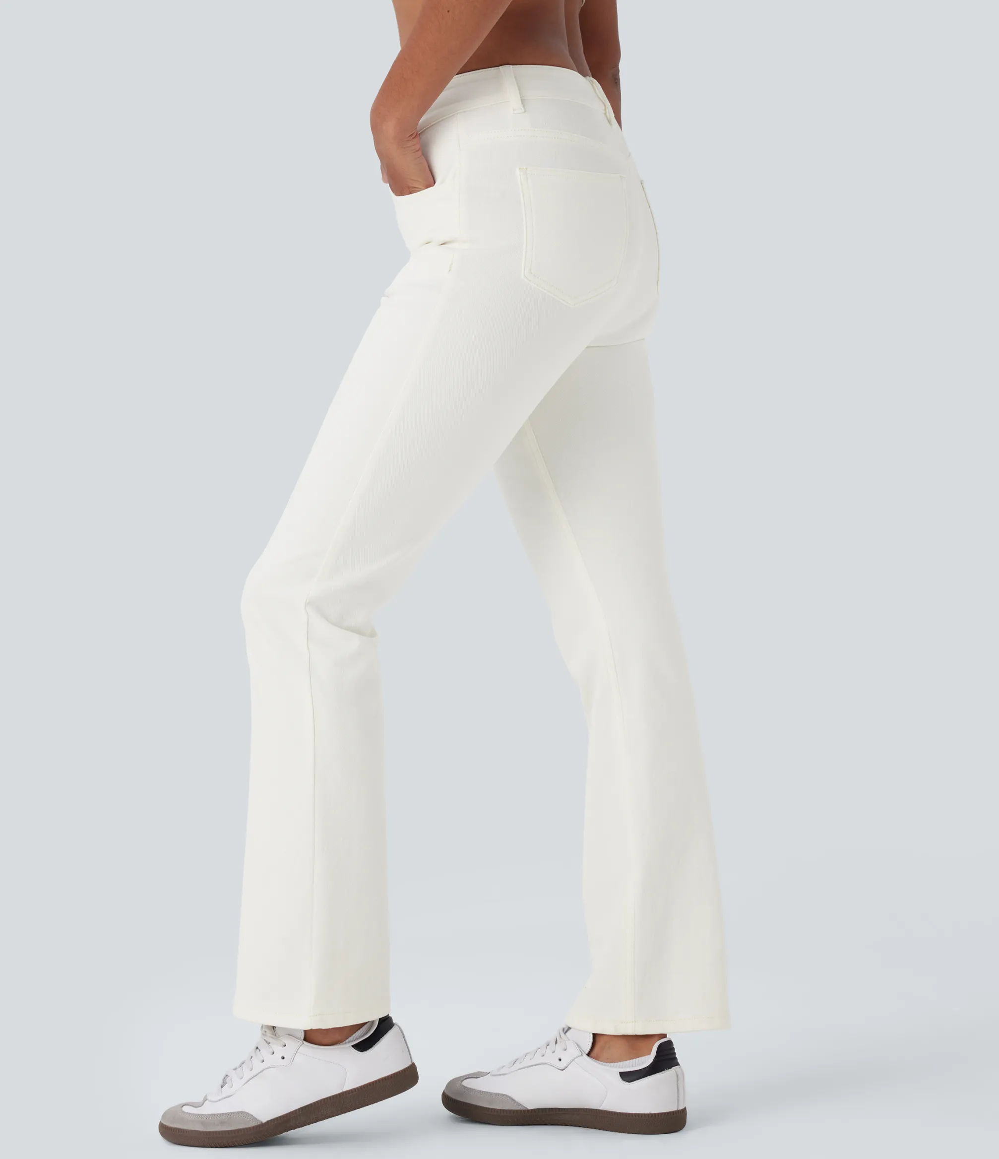 High Waisted Jeans|Jeans<HALARA Flex™ High Waisted Pockets Washed Casual Bootcut Jeans