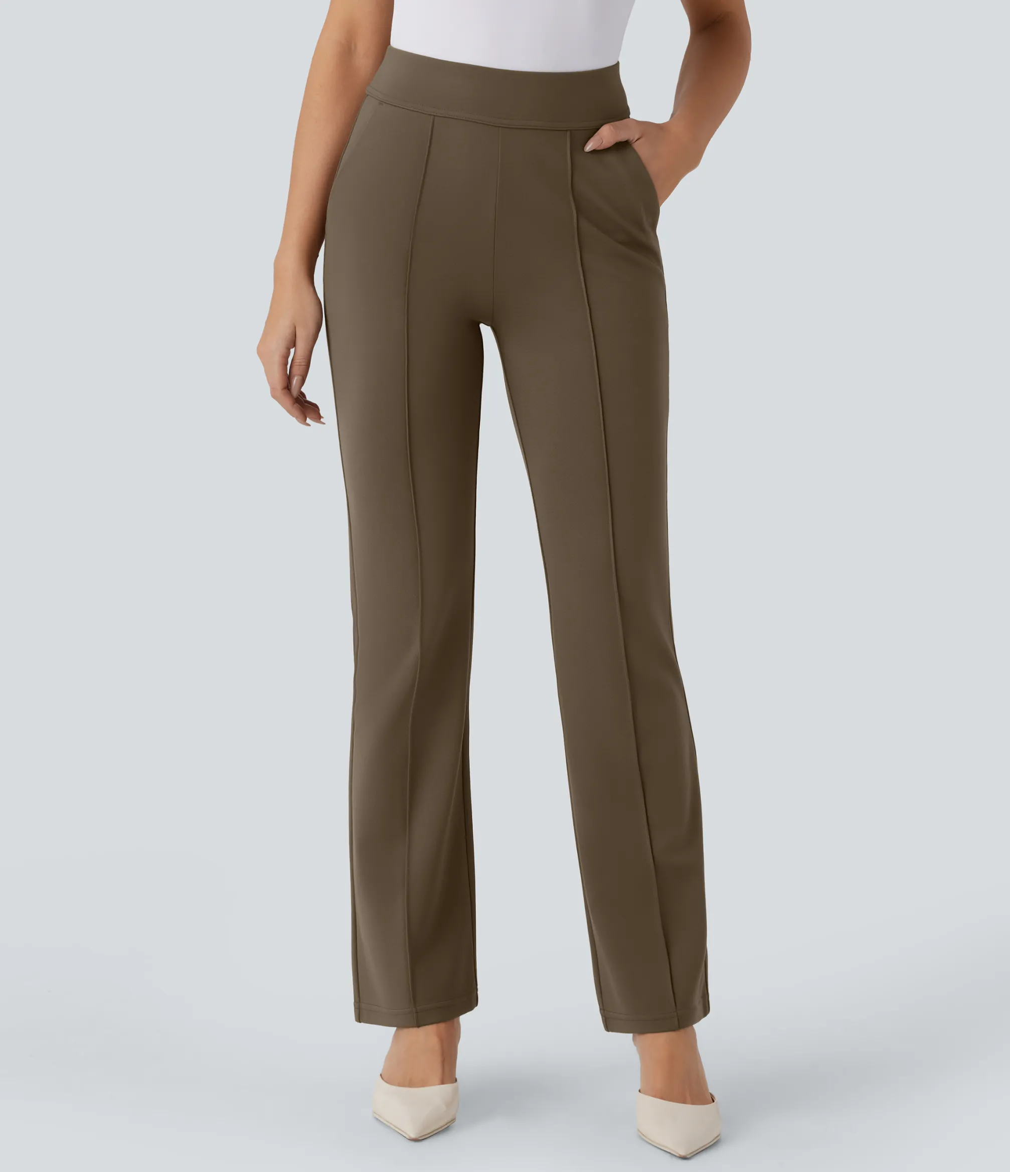 High-Waisted Pants|Work Pants<HALARA Flex™ High Waisted Pockets Bootcut Work Pants