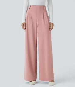High-Waisted Pants|Halara Flex™ Pant<HALARA Flex™ High Waisted Pocket Wide Leg Crepe Work Pants