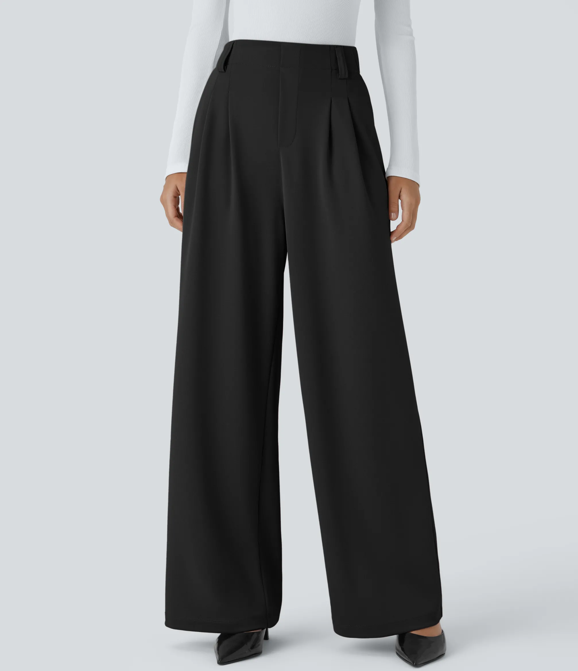 High-Waisted Pants|Halara Flex™ Pant<HALARA Flex™ High Waisted Pocket Wide Leg Crepe Work Pants