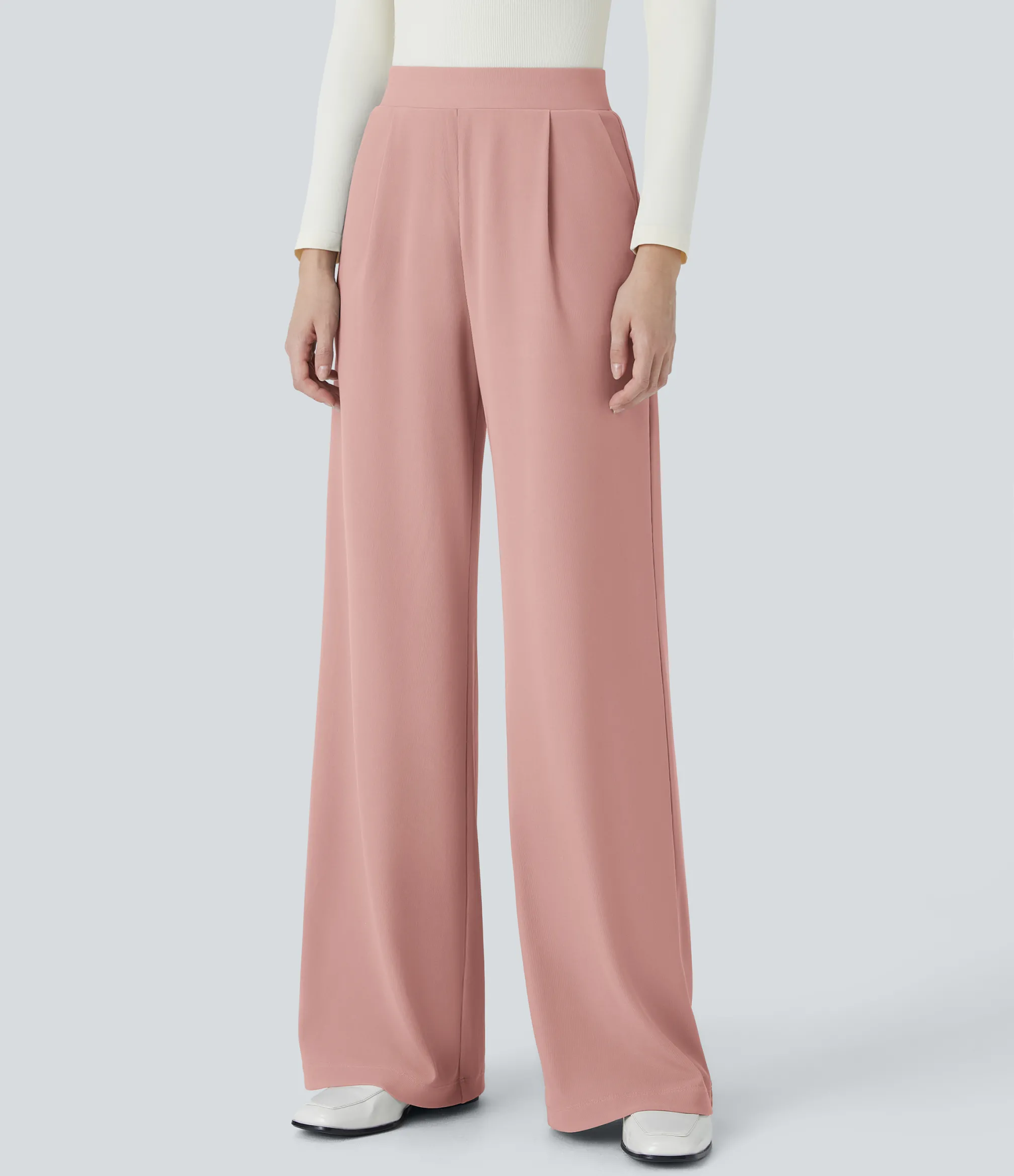 High-Waisted Pants|Halara Flex™ Pant<HALARA Flex™ High Waisted Body Sculpt Waist-Slimming Pocket Wide Leg Micro Waffle Work Pants