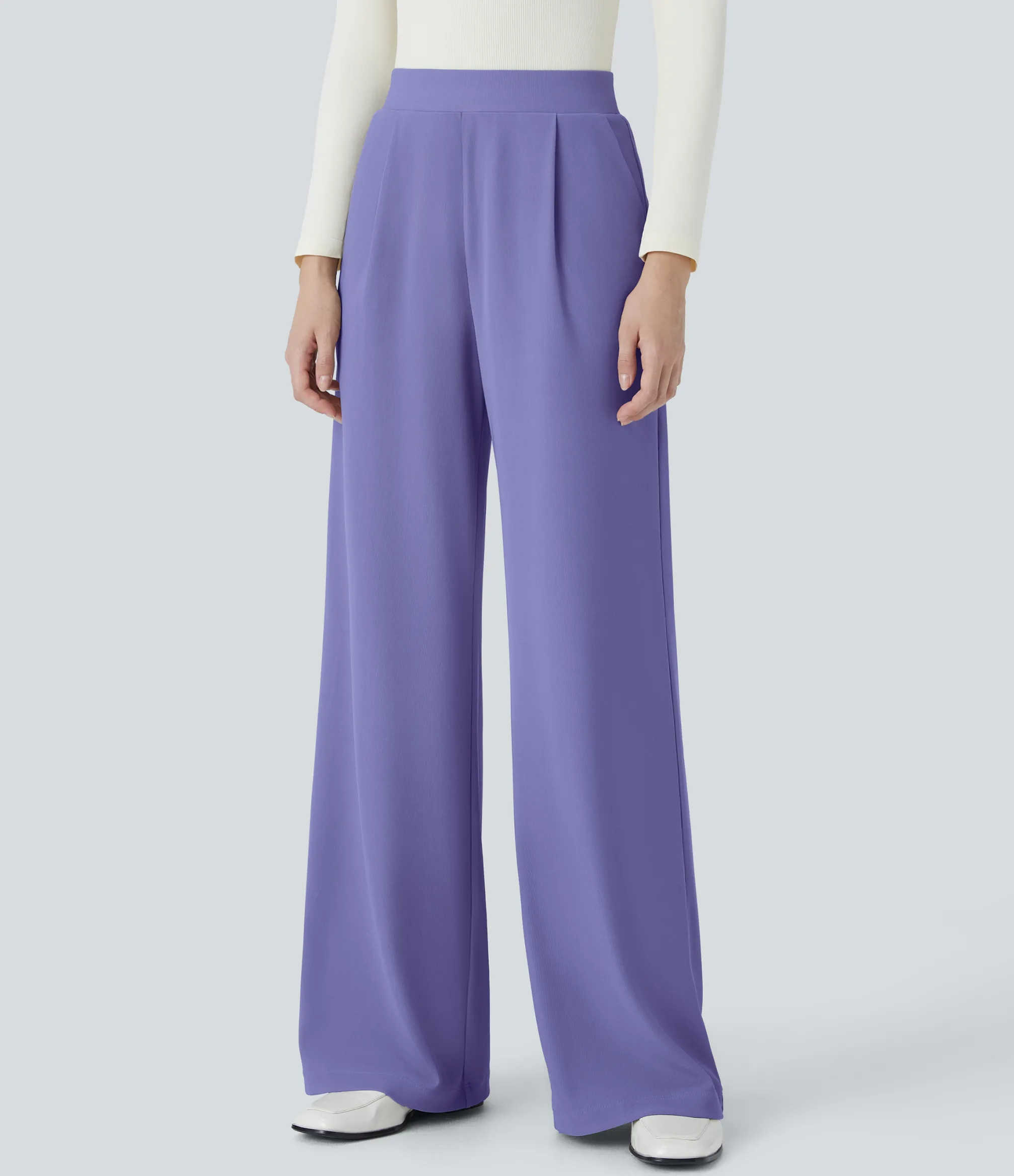 High-Waisted Pants|Halara Flex™ Pant<HALARA Flex™ High Waisted Body Sculpt Waist-Slimming Pocket Wide Leg Micro Waffle Work Pants