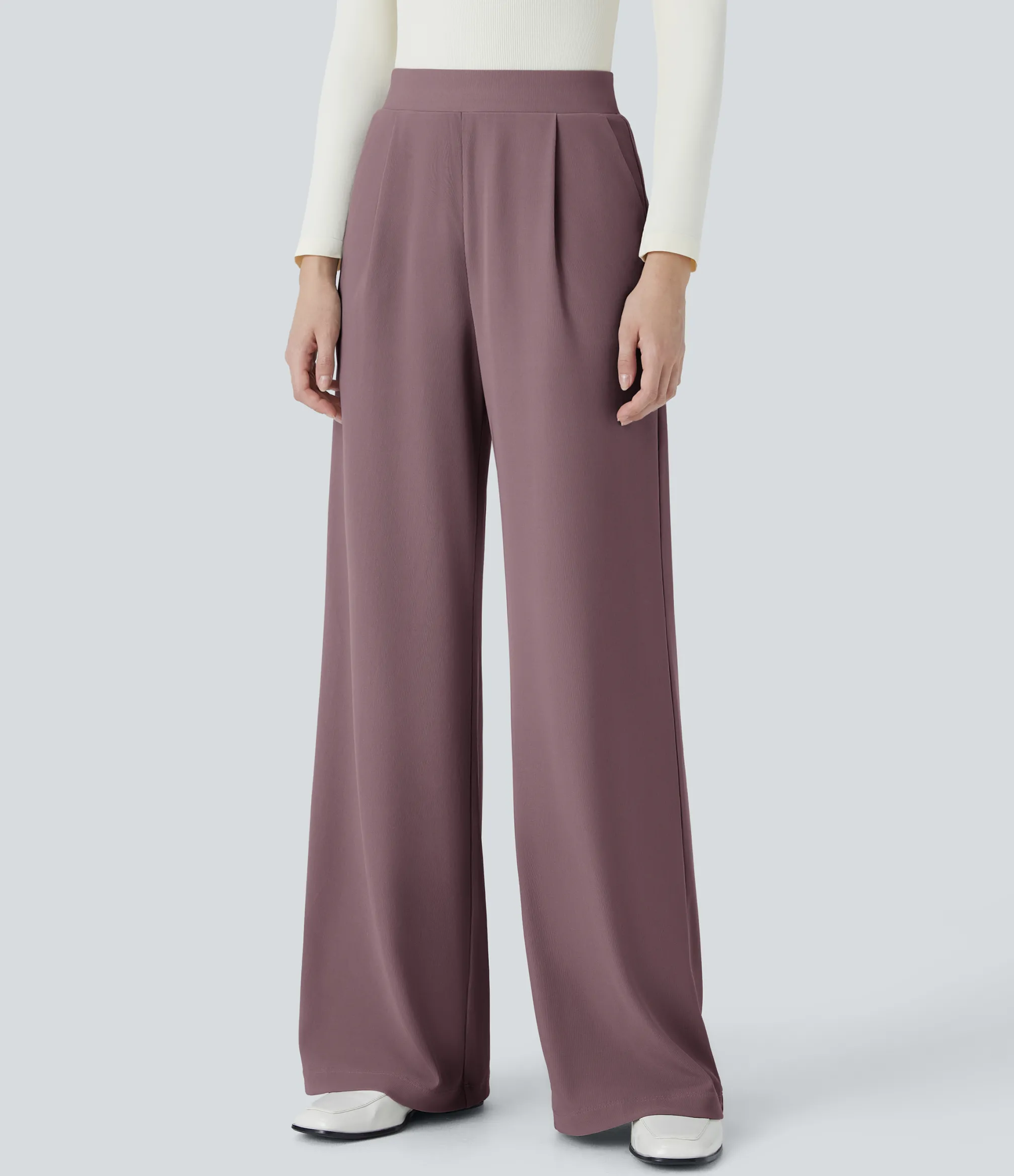 High-Waisted Pants|Halara Flex™ Pant<HALARA Flex™ High Waisted Body Sculpt Waist-Slimming Pocket Wide Leg Micro Waffle Work Pants